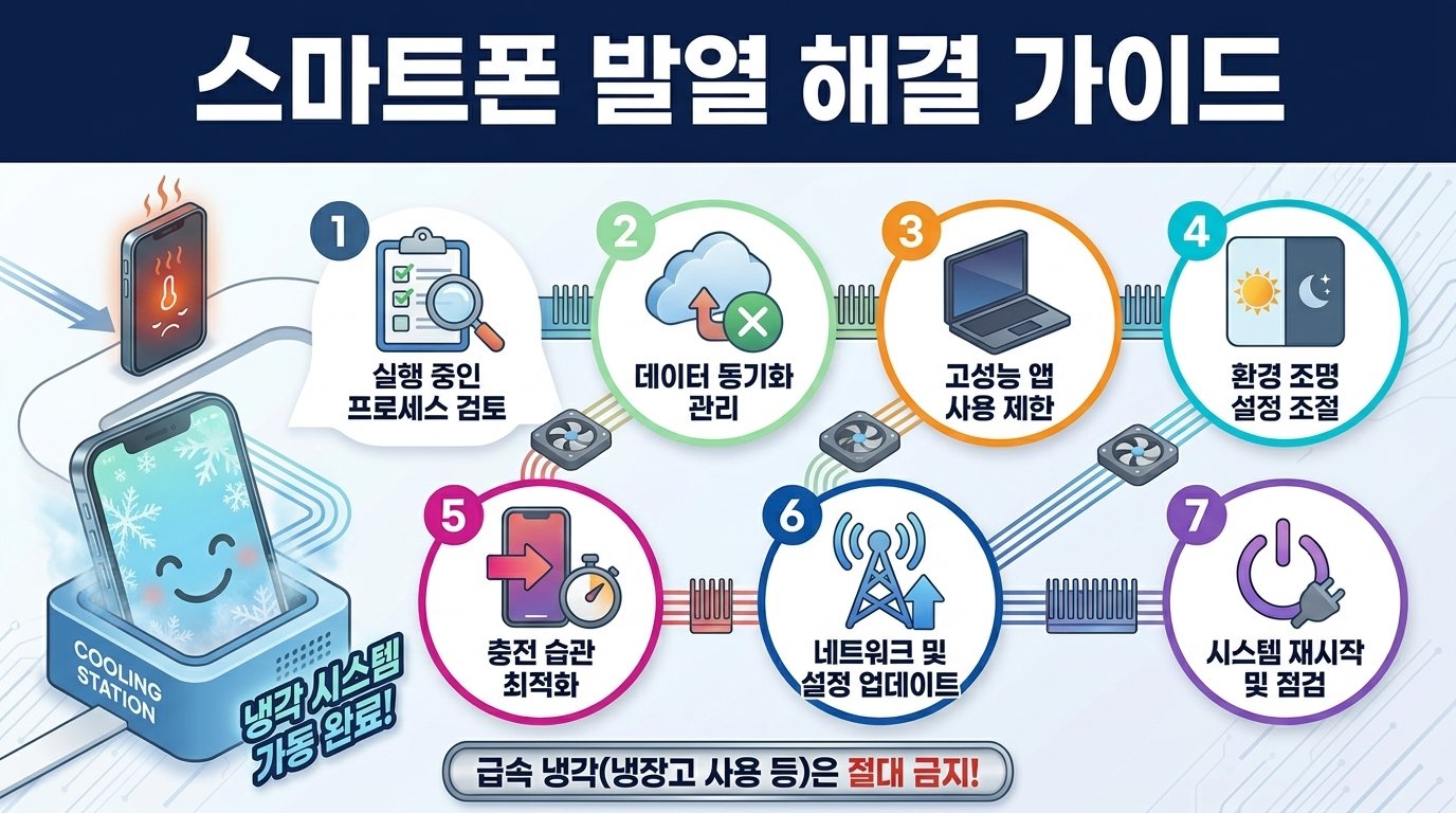 스마트폰 발열 원인 및 해결 방법 인포그래픽 - IT생활백서