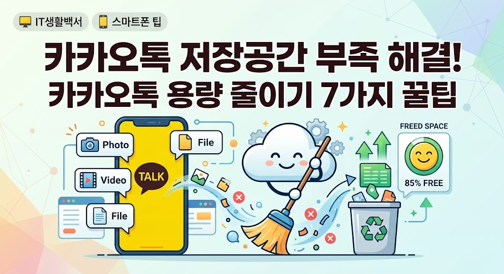 카카오톡 저장공간 부족 해결! 카카오톡 용량 줄이기 7가지 꿀팁