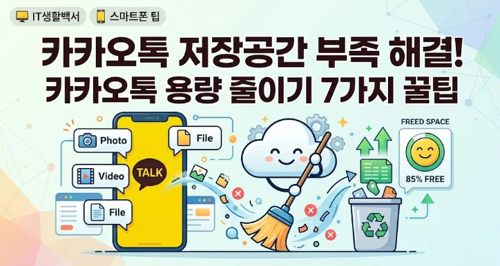 카카오톡 저장공간 부족 해결 카카오톡 용량 줄이기 꿀팁